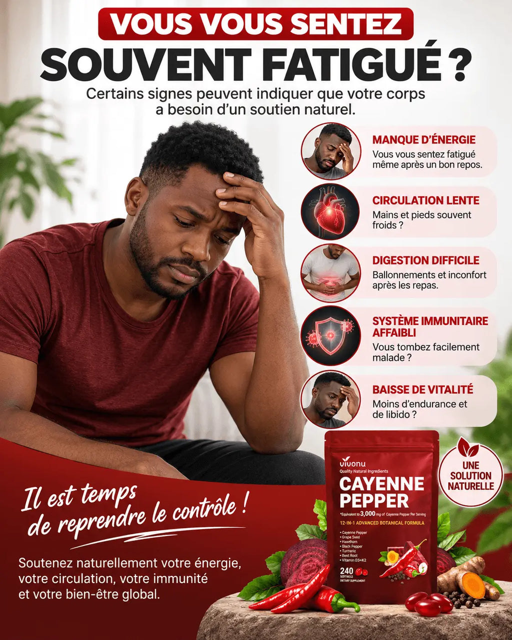 Capsules Molles de Poivre de Cayenne, Soutient le Système Immunitaire et l'Activité Antioxydante - 240 Capsules