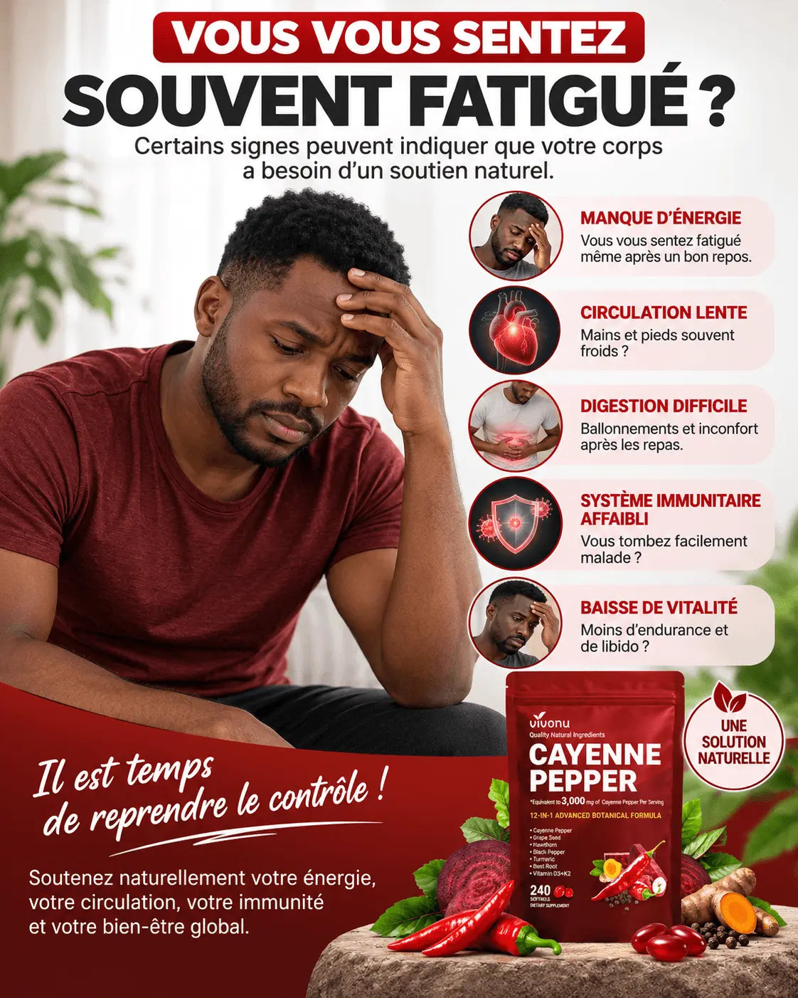 Capsules Molles de Poivre de Cayenne, Soutient le Système Immunitaire et l'Activité Antioxydante - 240 Capsules